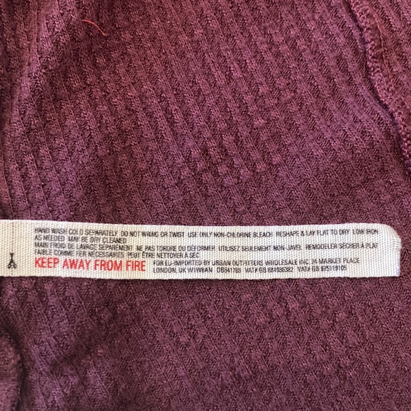 Free People Burgundy Thermal Shirt - Picture 4 of 5